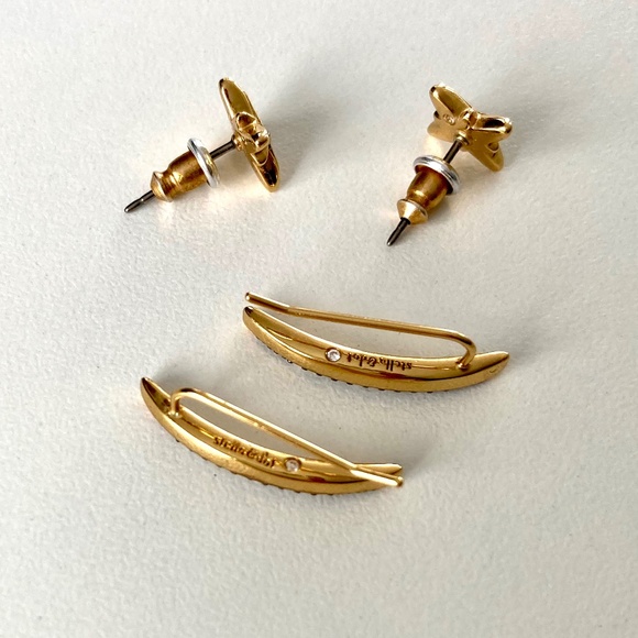 Stella & Dot Moon and Stars Earring Set - Gold and Hematite - Picture 9 of 9